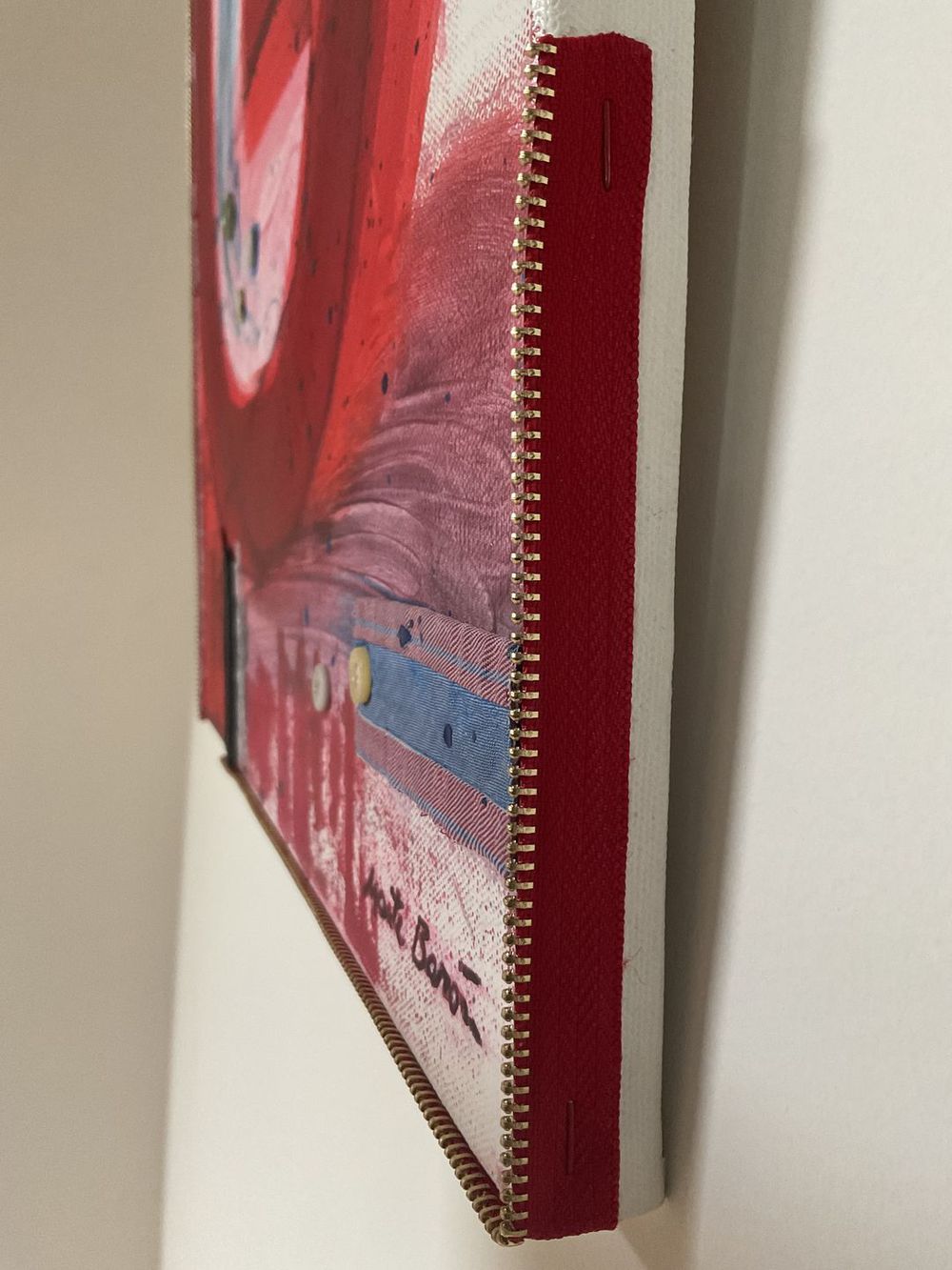 Original Canvas Art Abstract Mixed Media Painting. Entitled: A Lovers Dimension by Maite Baron. Image description: product example