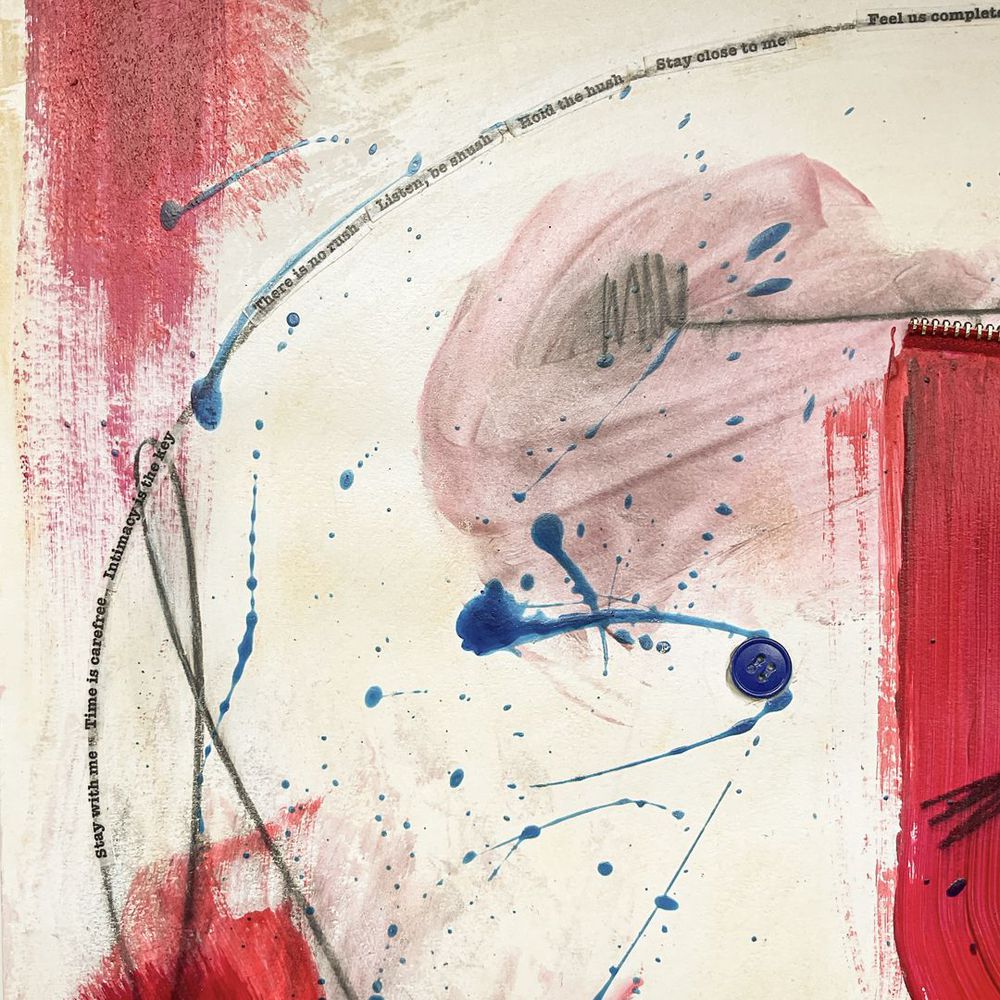 Original Abstract Painting on Paper. Entitled: Intimacy is the Key by Maite Baron. Image description: product example