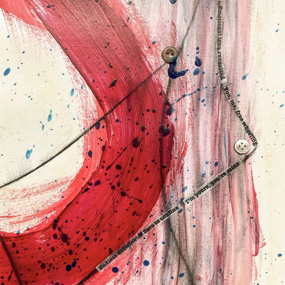 Original Abstract Painting on Paper. Entitled: Intimacy is the Key by Maite Baron. Image description: product example