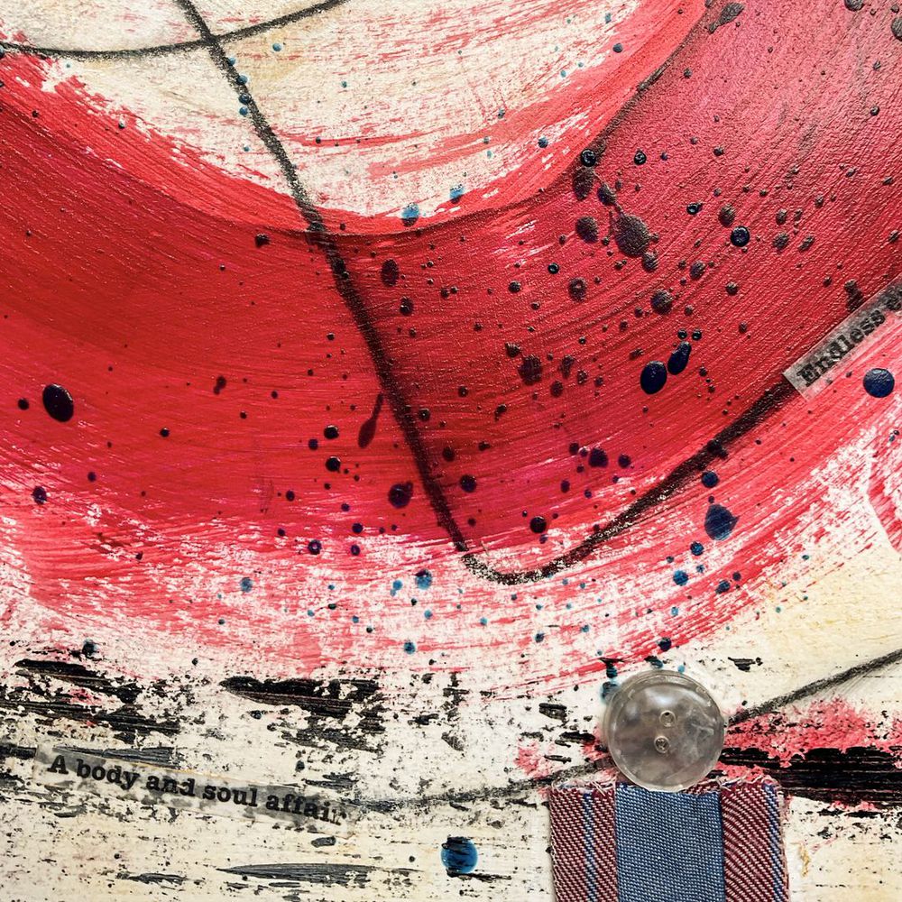 Original Abstract Painting on Paper. Entitled: Intimacy is the Key by Maite Baron. Image description: product example