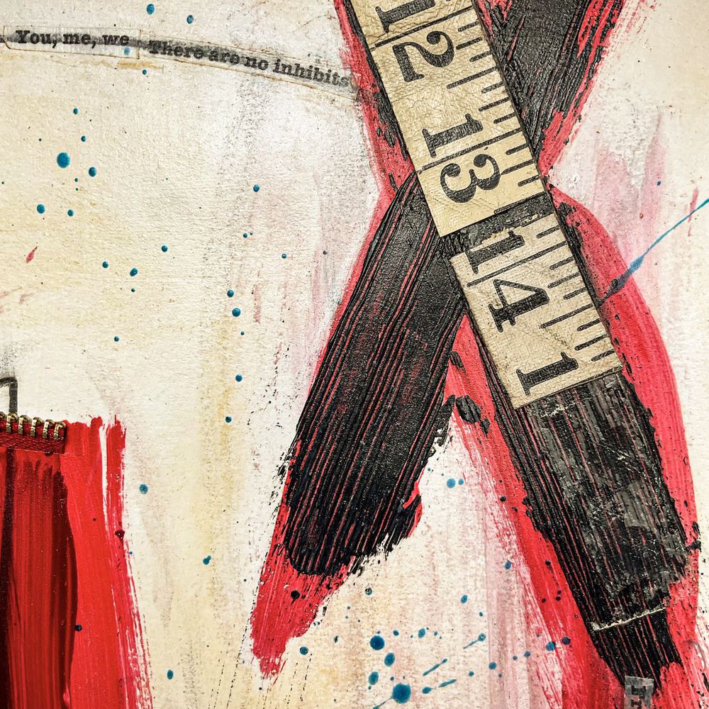 Original Abstract Painting on Paper. Entitled: Intimacy is the Key by Maite Baron. Image description: product example