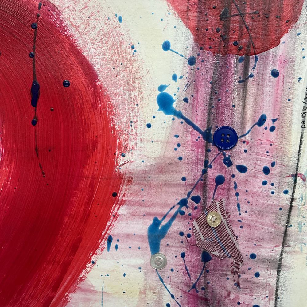 Original Abstract Painting on Paper. Entitled: Touching Emotions From Deep Within by Maite Baron. Image description: product example