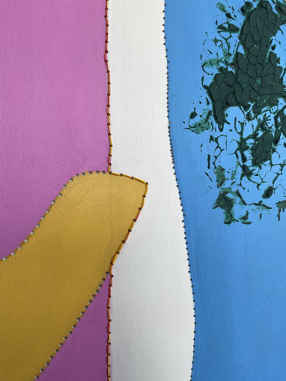 Contemporary Art Abstract Mixed Media Painting. Entitled: Strolling by the River by Maite Baron. Image description: product example