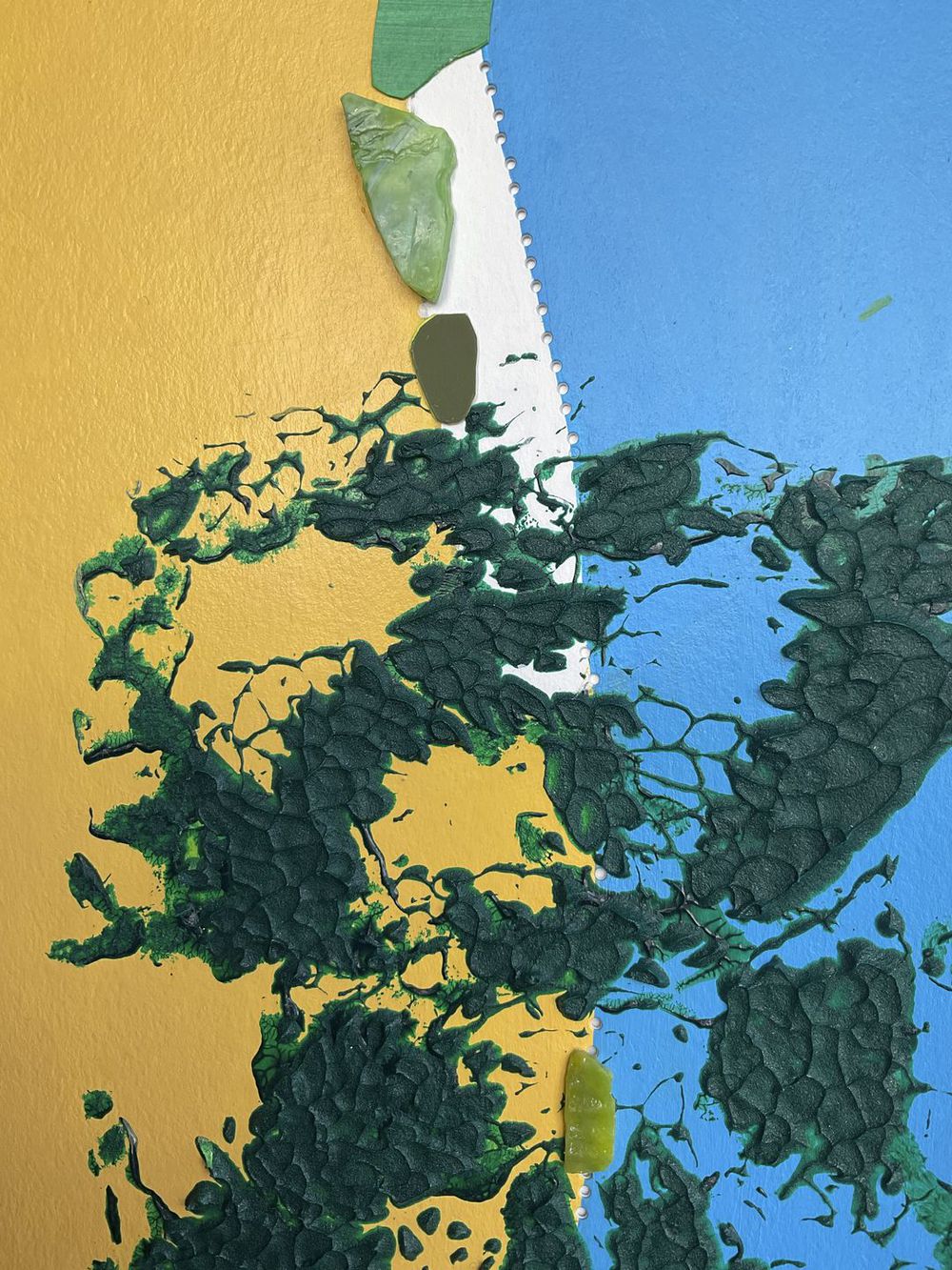 Contemporary Art Abstract Mixed Media Painting. Entitled: Marshmallows at the Beach by Maite Baron. Image description: product example