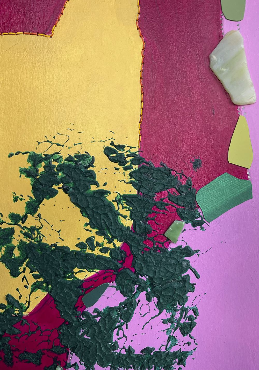 Contemporary Art Abstract Mixed Media Painting. Entitled: Champagne and Strawberries by Maite Baron. Image description: product example