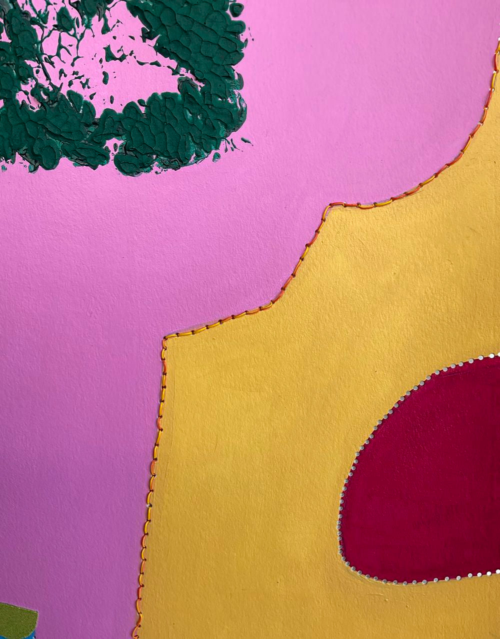 Contemporary Art Abstract Mixed Media Painting. Entitled: Sunny Side Up by Maite Baron. Image description: product example