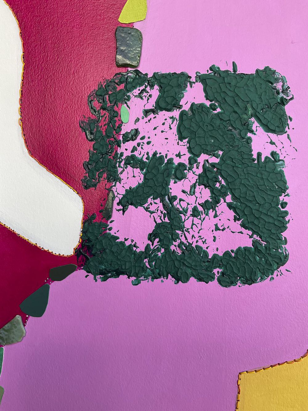 Contemporary Art Abstract Mixed Media Painting. Entitled: Sunny Side Up by Maite Baron. Image description: product example