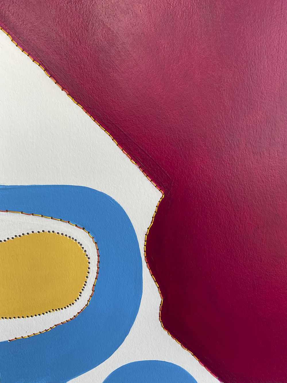 Contemporary Art Abstract Mixed Media Painting. Entitled: Raspberry Fields by Maite Baron. Image description: product example