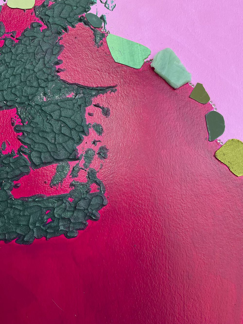 Contemporary Art Abstract Mixed Media Painting. Entitled: Raspberry Fields by Maite Baron. Image description: product example