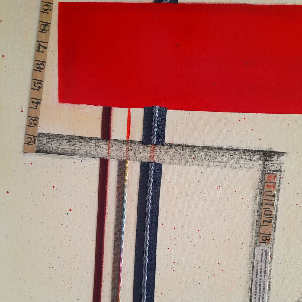 Original Canvas Art Abstract Mixed Media Painting. Entitled: Our Bodies Belong Entwined by Maite Baron. Image description: product example