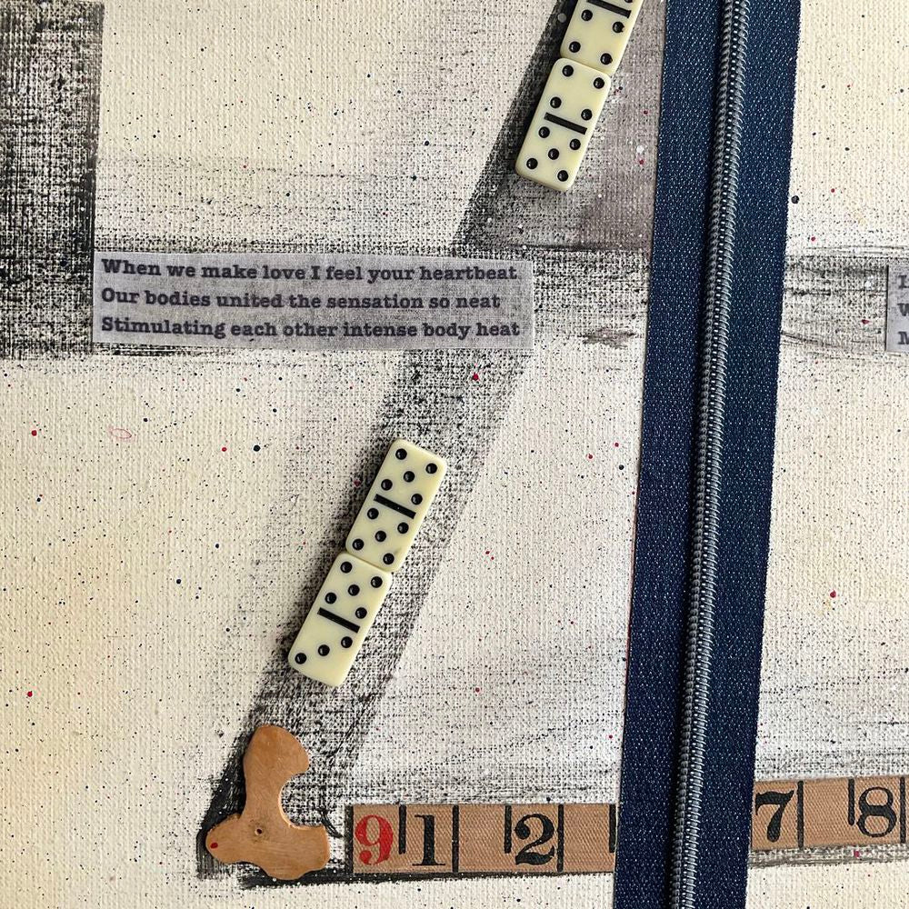 Original Canvas Art Abstract Mixed Media Painting. Entitled: We Just Know Its Forever by Maite Baron. Image description: product example