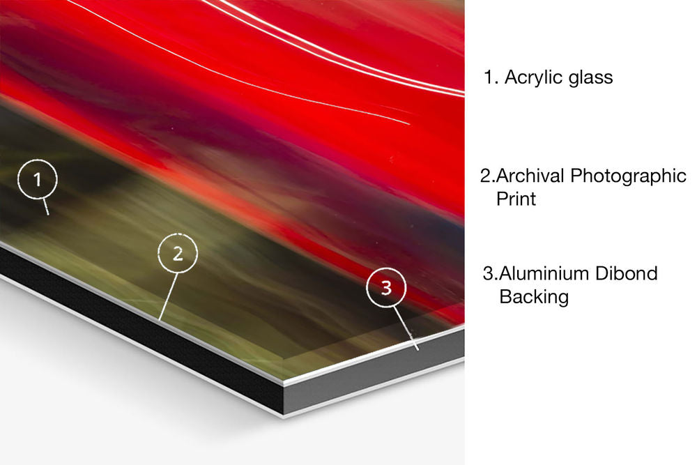 Limited Edition Abstract Photography. Entitled: Speeding Red Ferrari by Keith Grafton. Image description: product example