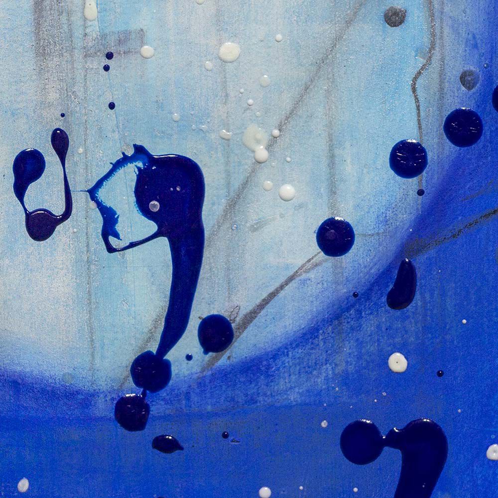 Contemporary Art Original Abstract Painting. Entitled: Blue Moon II by Maite Baron. Image description: product example