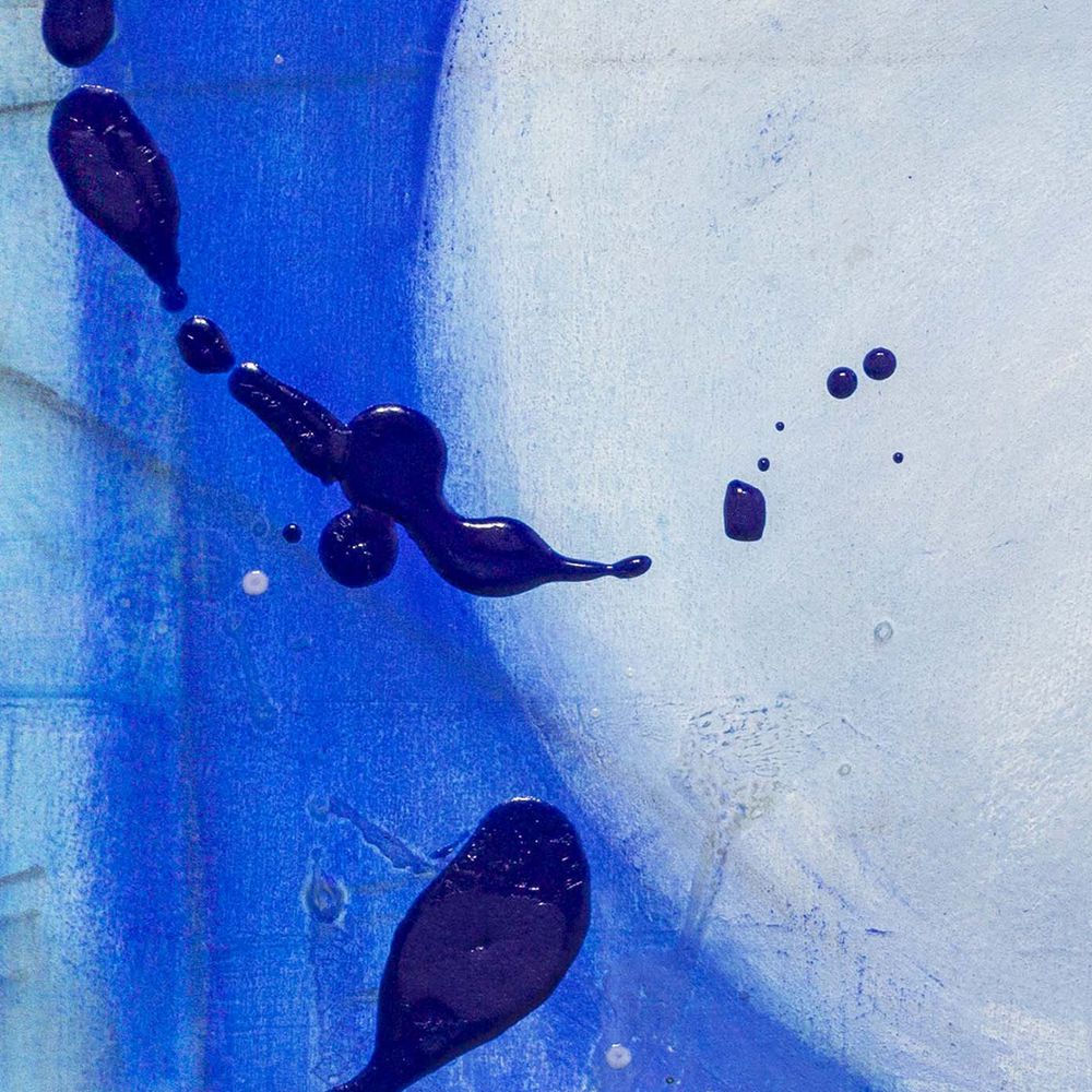 Contemporary Art Original Abstract Painting. Entitled: Blue Moon II by Maite Baron. Image description: product example