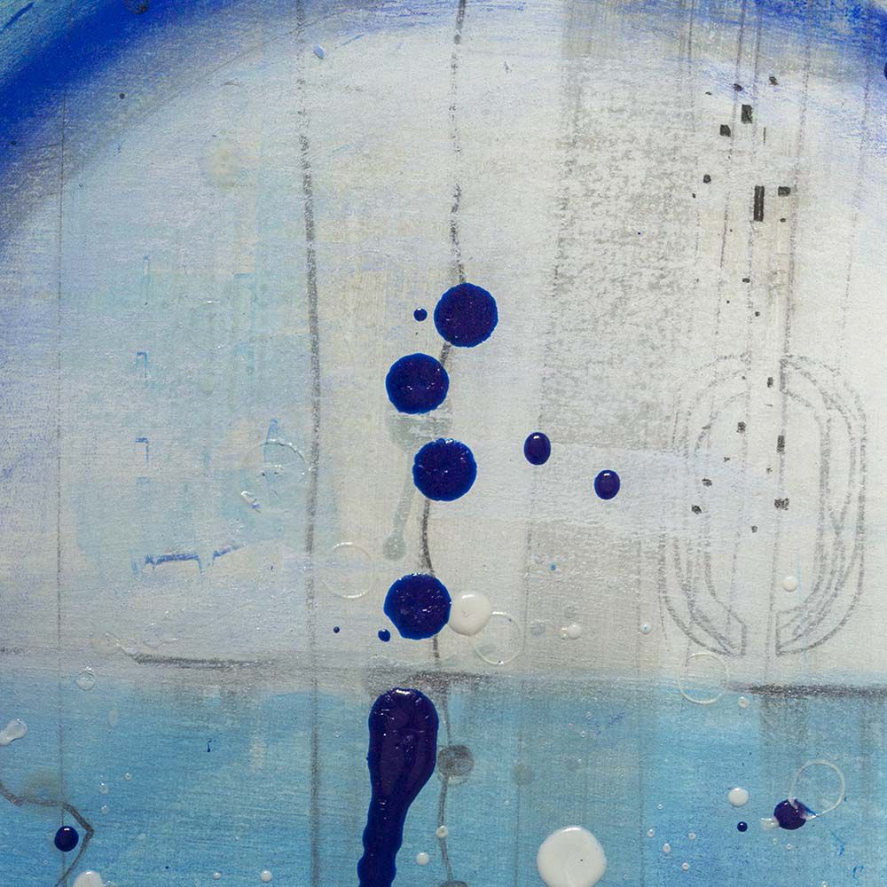 Contemporary Art Original Abstract Painting. Entitled: Blue Moon III by Maite Baron. Image description: product example