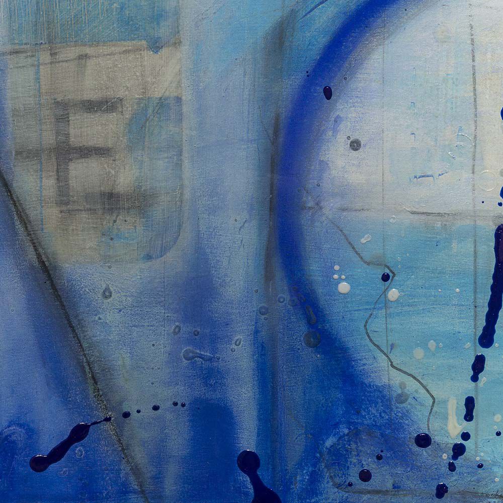 Contemporary Art Original Abstract Painting. Entitled: Blue Moon III by Maite Baron. Image description: product example